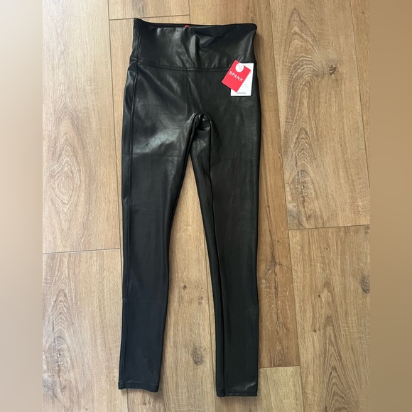 SPANX Black Faux Leather Leggings - Picture 2 of 6